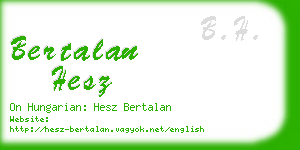 bertalan hesz business card